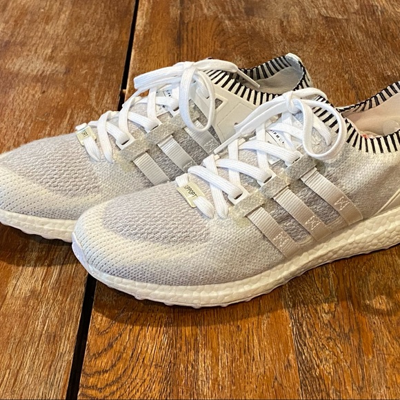 Adidas PrimeKnit White/Gray (Ultra Boost Sole) US Mens 9 - Picture 4 of 7